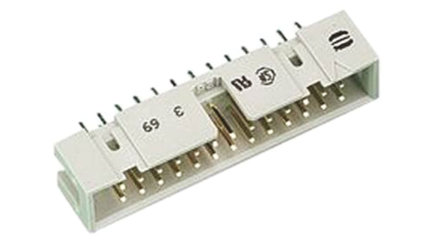 Harting SEK 18 Series Straight Through Hole PCB Header, 40 Contact(s), 2.54mm Pitch, 2 Row(s), Shrouded