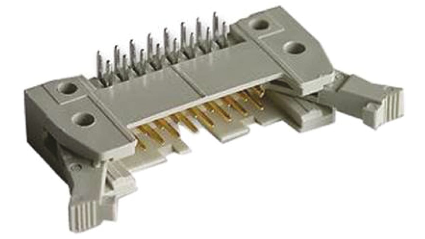 Harting SEK 18 Series Right Angle Through Hole PCB Header, 16 Contact(s), 2.54mm Pitch, 2 Row(s), Shrouded