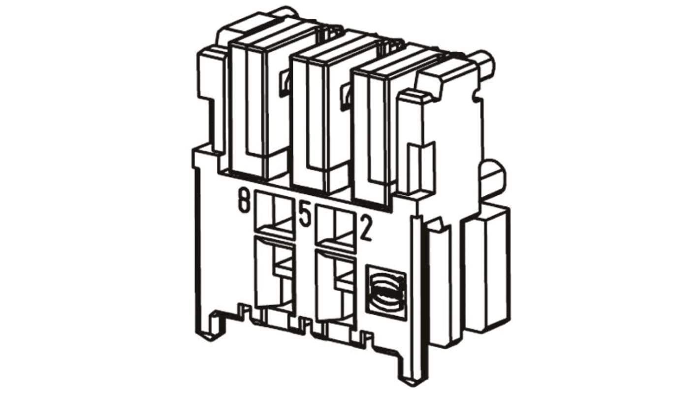 Harting TB Series Right Angle Through Hole Mount PCB Socket, 6-Contact, 2-Row, 4.4mm Pitch, Solder Termination