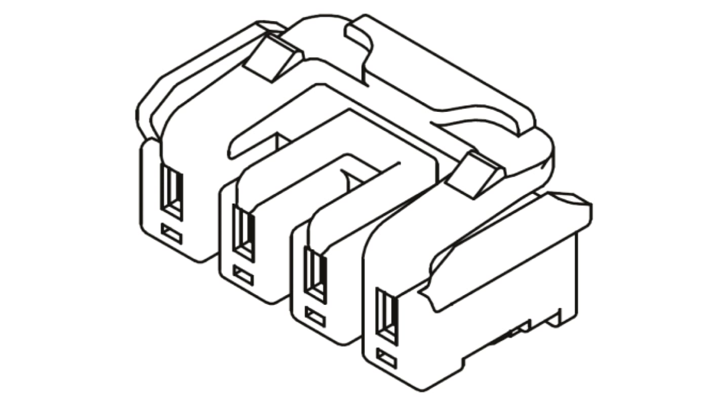 Boitier de connecteur Femelle, 4 contacts 1 rang , pas 2mm, Droit, Montage sur câble, série IllumiMate