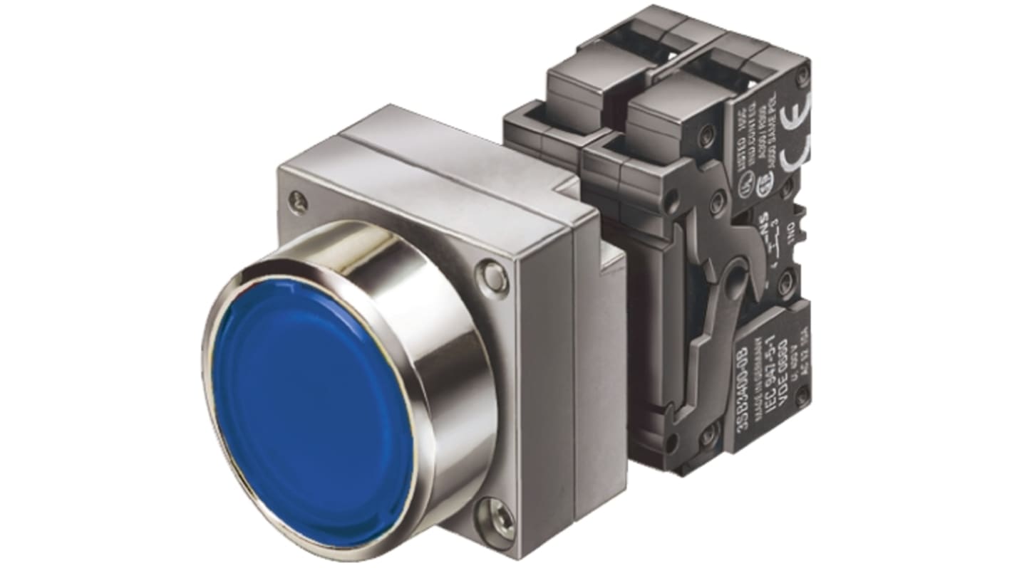 Siemens 3SB3 Series Push Button Enclosure, Panel Mount, 22mm Cutout, SPST, IP67