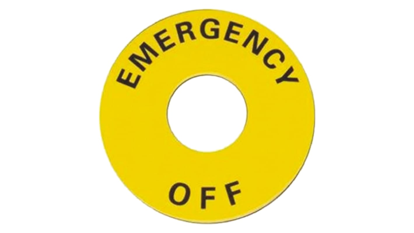 Legend plate with Emergency Off,60mm