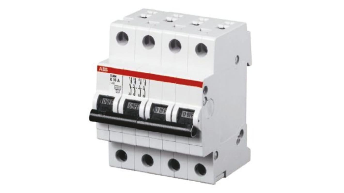 ABB System Pro M Compact S200 MCB, 4P, 25A Curve D, 400V AC, 6 kA Breaking Capacity