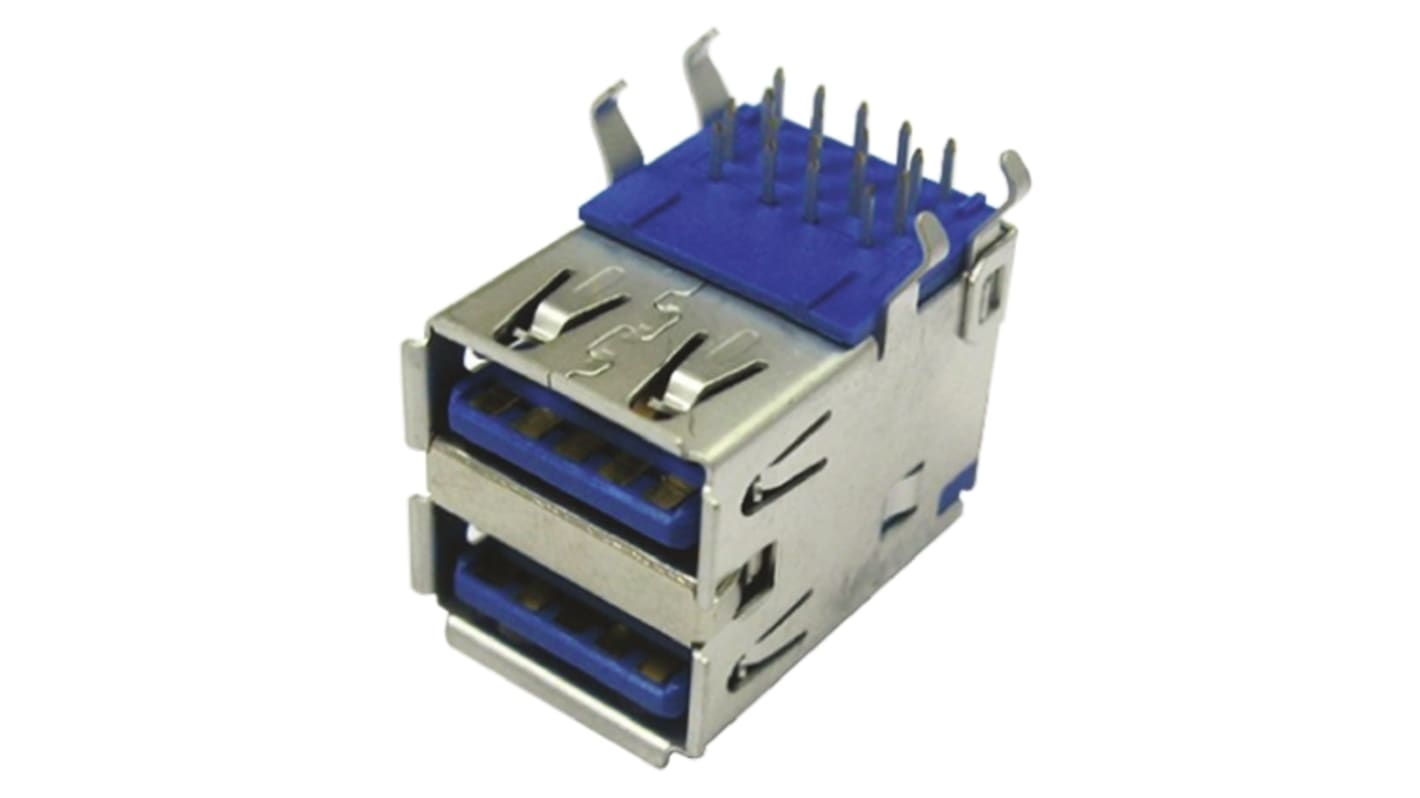 Wurth Elektronik Type-A, USB3.0 USBコネクタ, メス, スルーホール実装