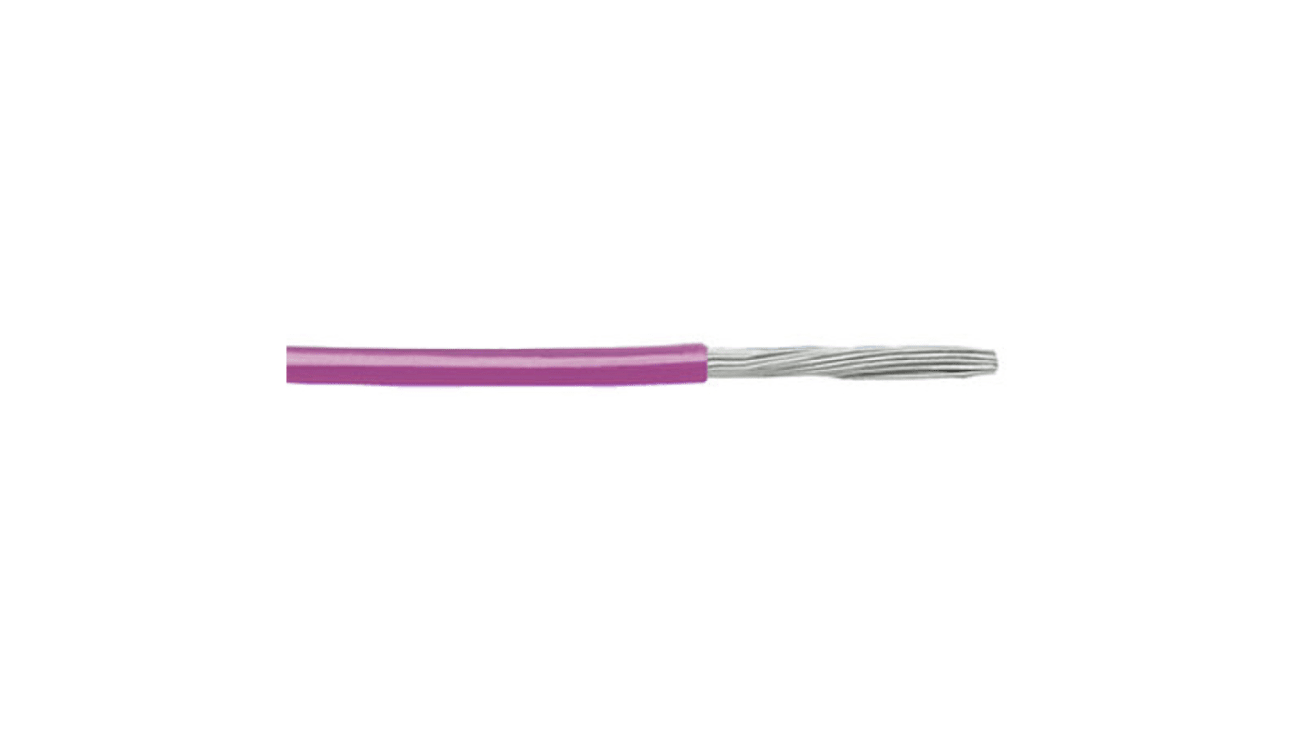 RS PRO Pink 1 mm² Equipment Wire, 17 AWG, 32/0.2 mm, 500m, PVC Insulation