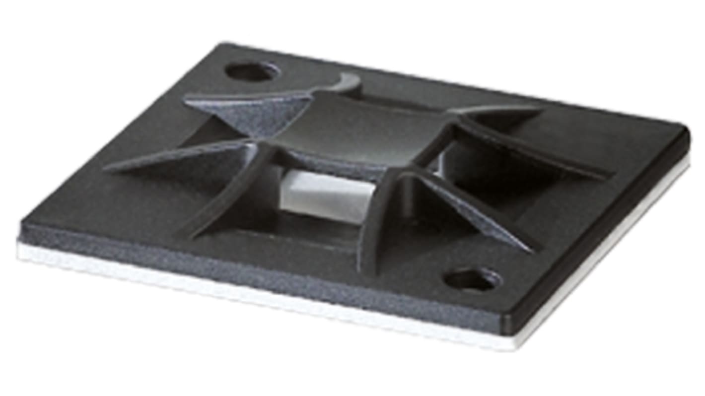 HellermannTyton Black Cable Tie Mount 40 mm x 40mm, 8.4mm Max. Cable Tie Width