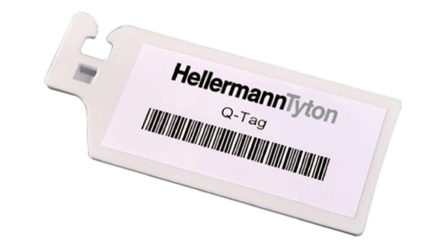 HellermannTyton Q-tags Cable Tie Cable Markers, White, Pre-printed "-0"