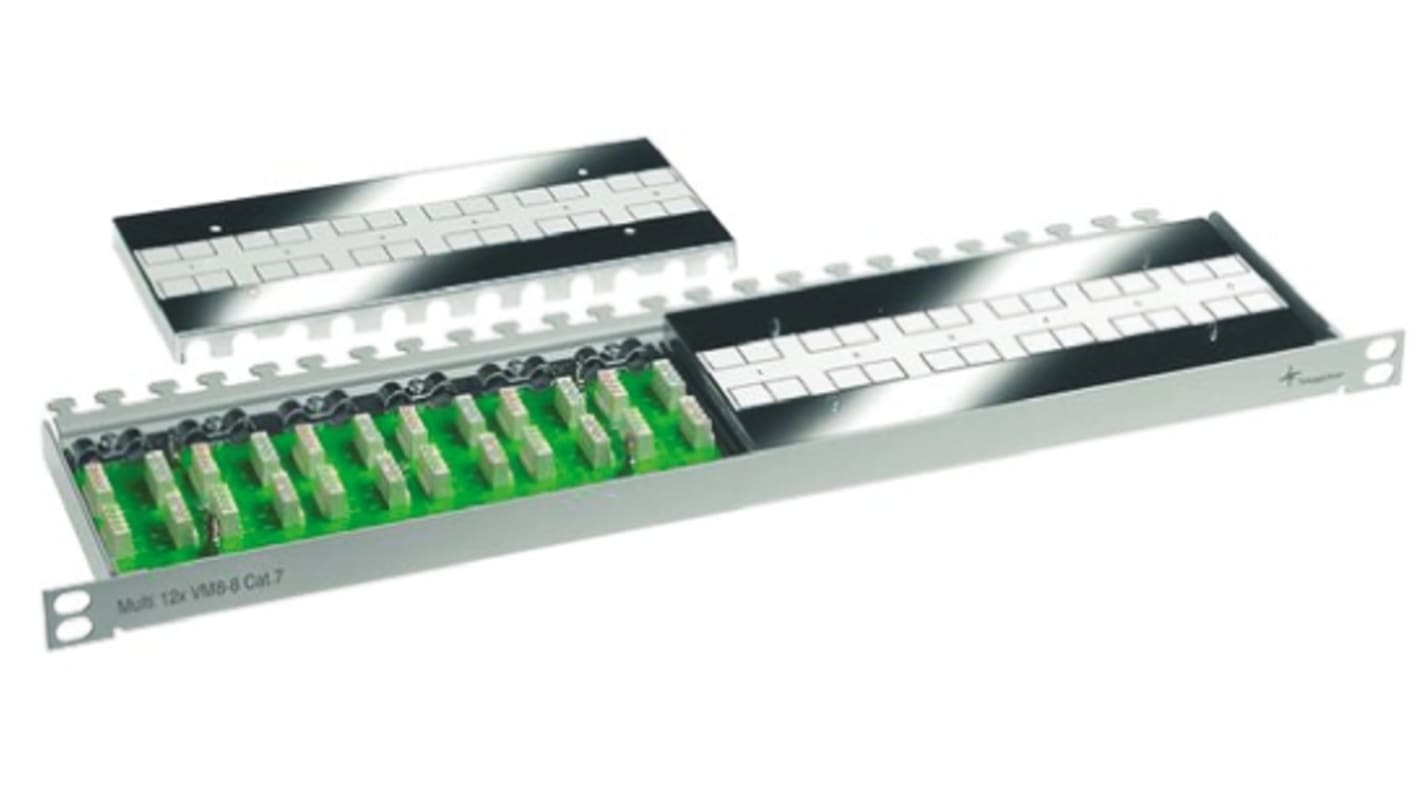 Moduł złącza RJ, Cat7a, 12 porty, STP, UTP