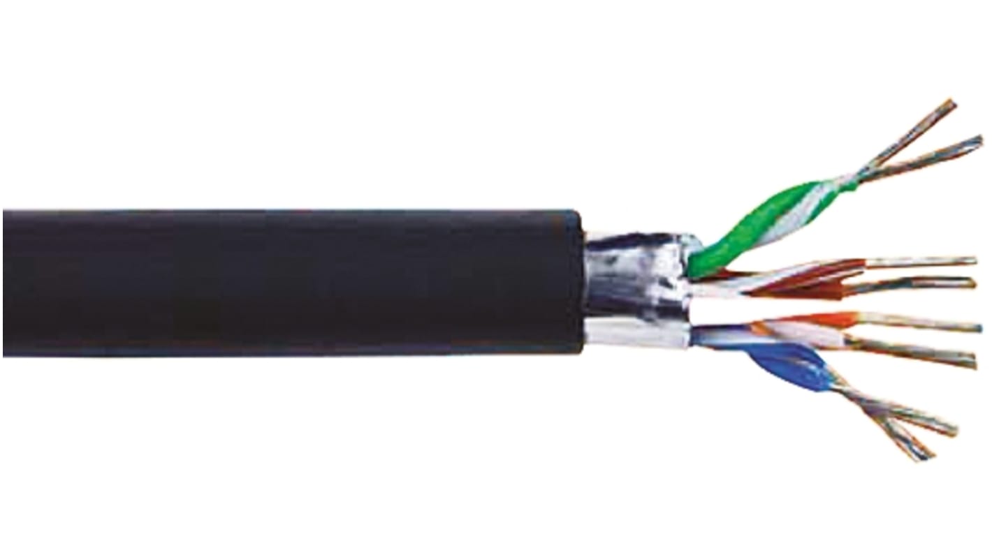 Alpha Wire Xtra-Guard Industrial Ethernet Performance Cable Ethernetkabel Cat.5e, 152m, Schwarz Verlegekabel U/UTP, TPE