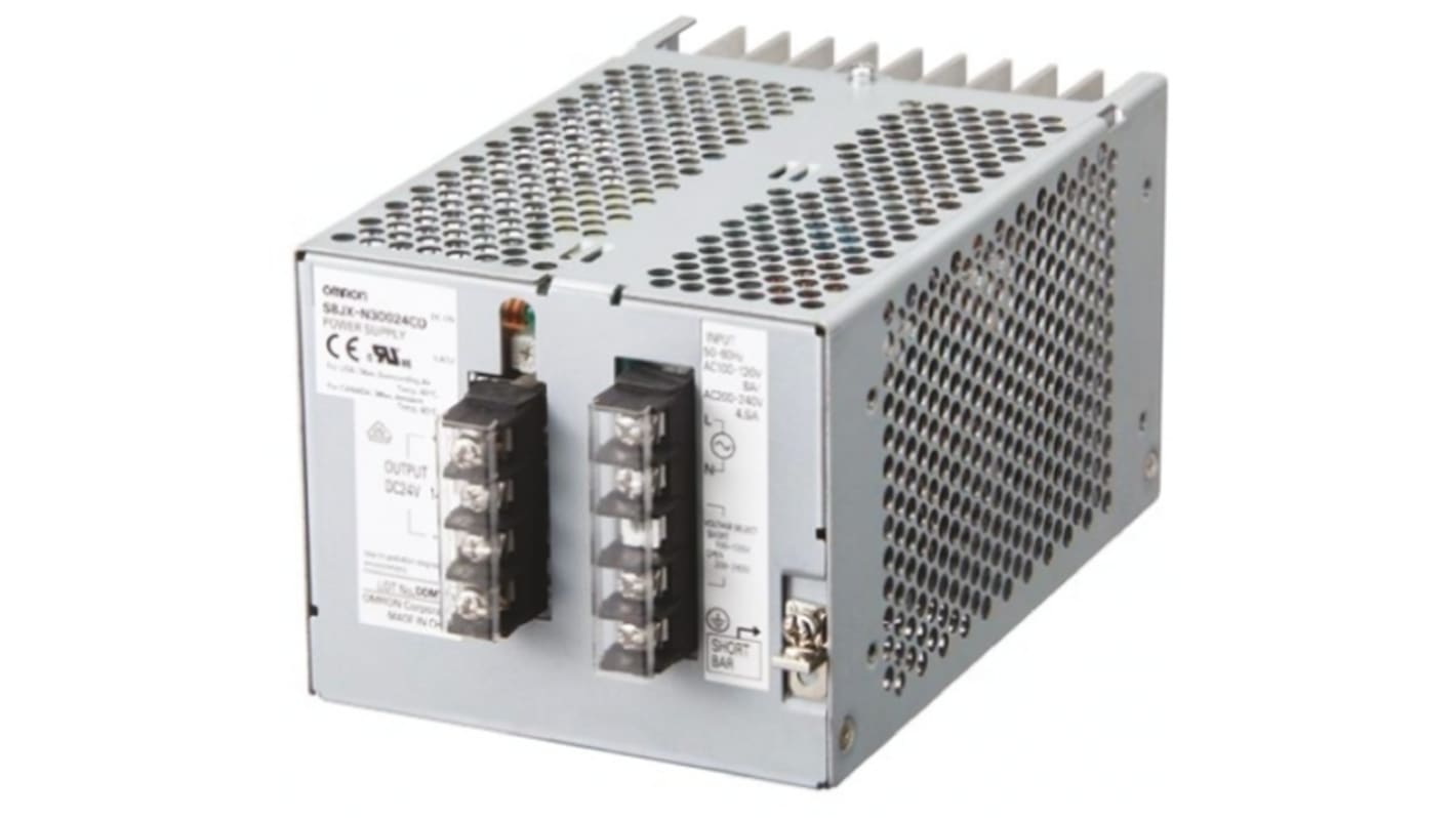 Omron S8JX-G Switch Mode DIN Rail Power Supply, 100 → 240V ac ac, dc Input, 5V dc dc Output, 10A Output, 50W