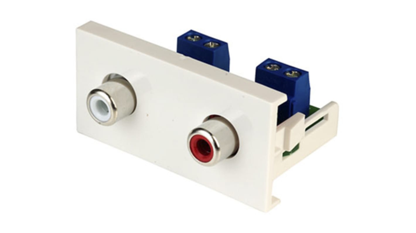RS PRO Double Gang 2 Way Female RCA Faceplate