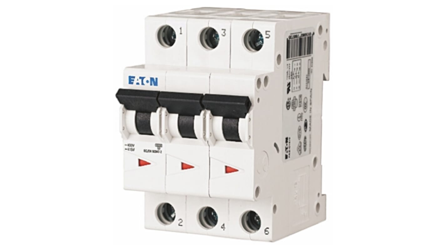 Eaton C型MCB, 3极, 6 kA分断, 13A, 230 → 400VAC