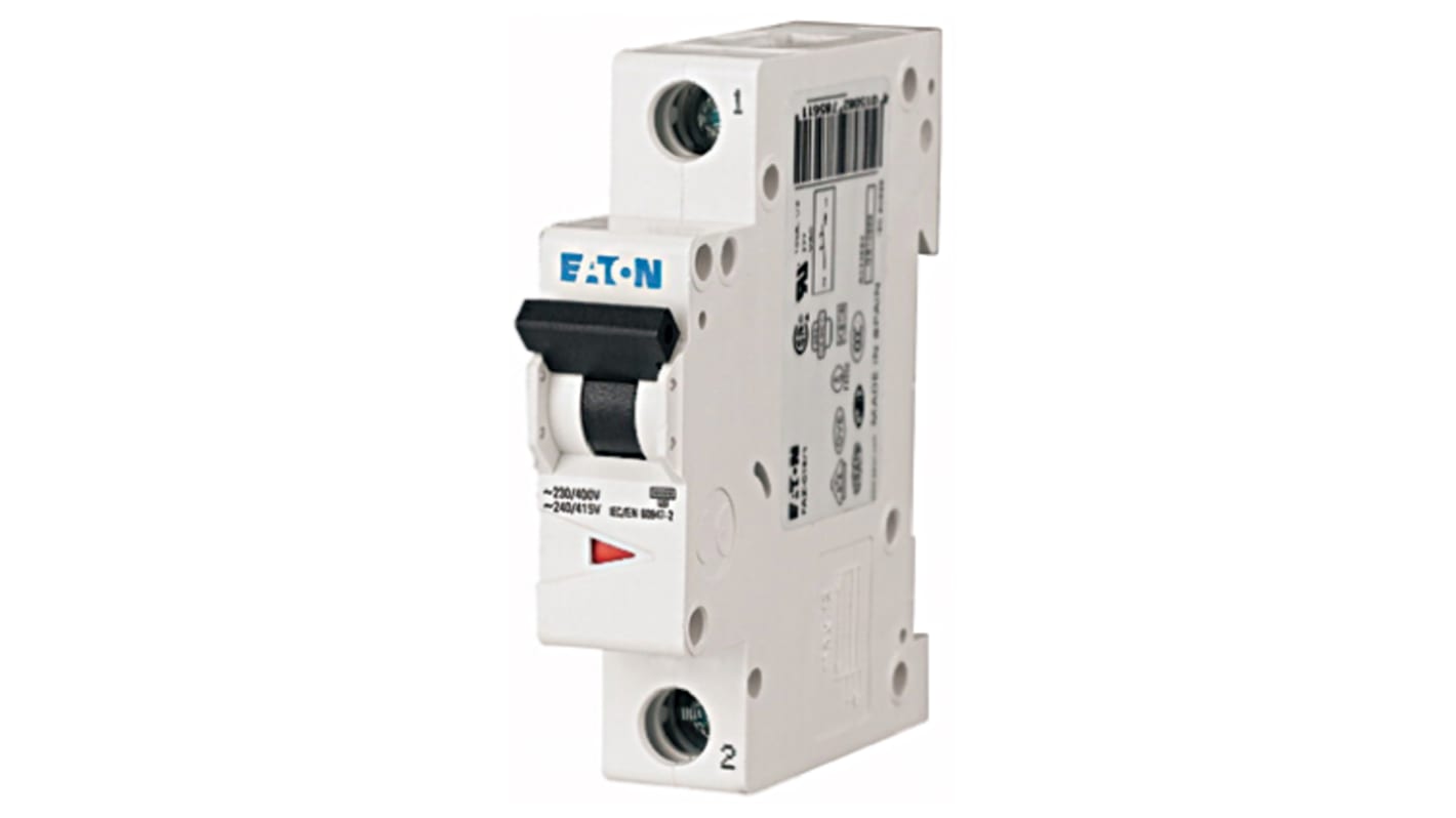 Eaton MCB Leitungsschutzschalter Typ C, Pol 1 50A 230 → 400V, Abschaltvermögen 6 kA xEffect DIN-Schienen-Montage