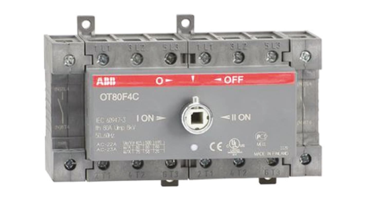 ABB 4P Pole DIN Rail Isolator Switch - 80A Maximum Current