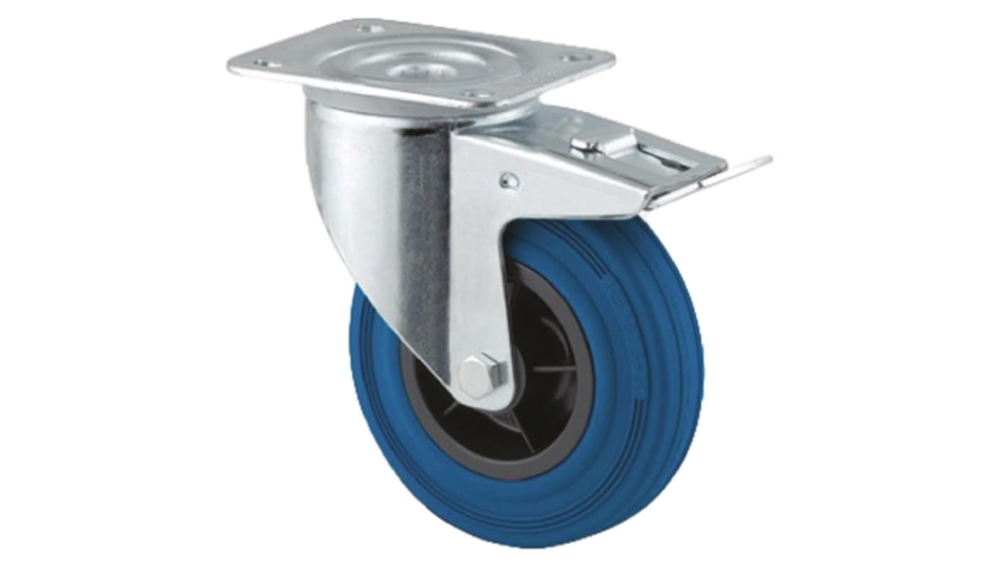 Tente Braked Swivel Castor Wheel, 70kg Capacity, 80mm Wheel