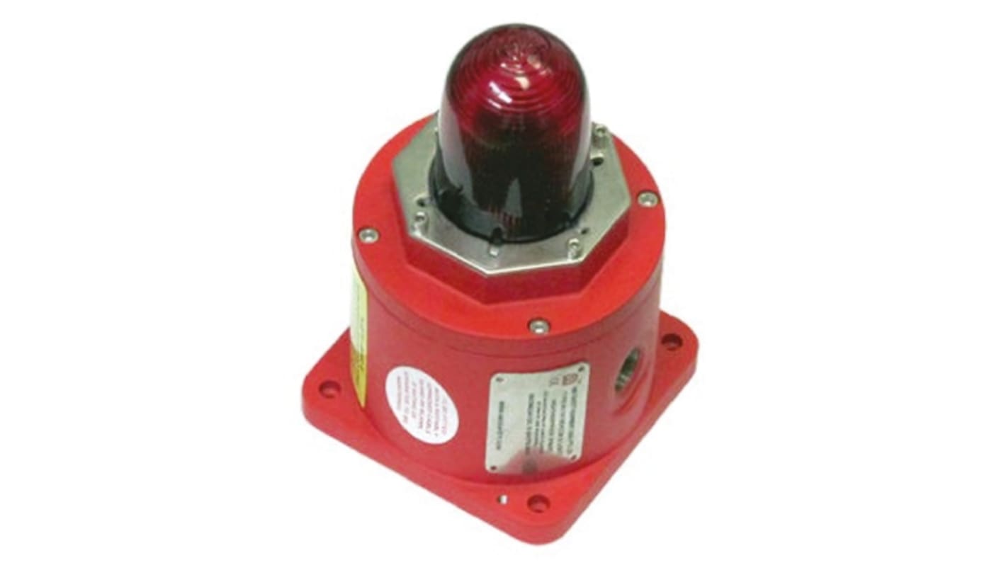 Moflash BC 150 Series Red Flashing Beacon, 100 → 240 V ac, Base Mount, Xenon Bulb