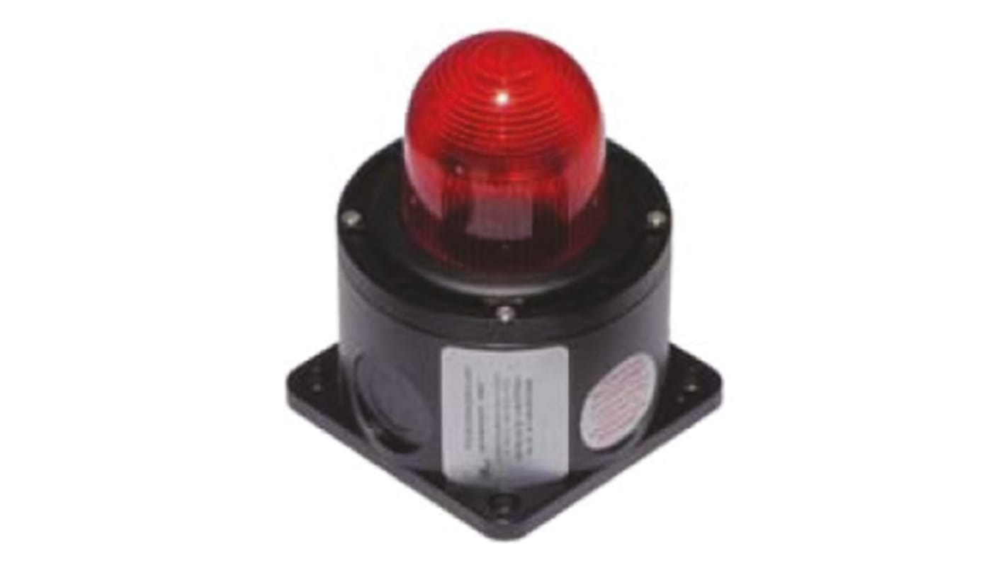 Moflash X 450 Series Red Flashing Beacon, 12 → 48 V dc, Wall Mount, Xenon Bulb