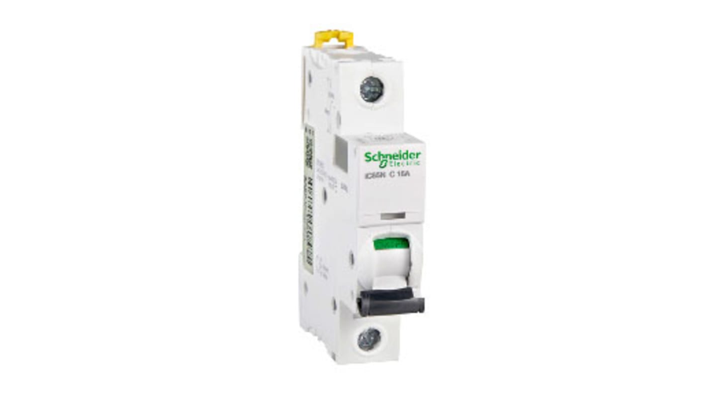 Schneider Electric C型MCB, 1P极, 6 kA分断, 16A, 230VAC, iC65N系列 iC65N 1P C16A