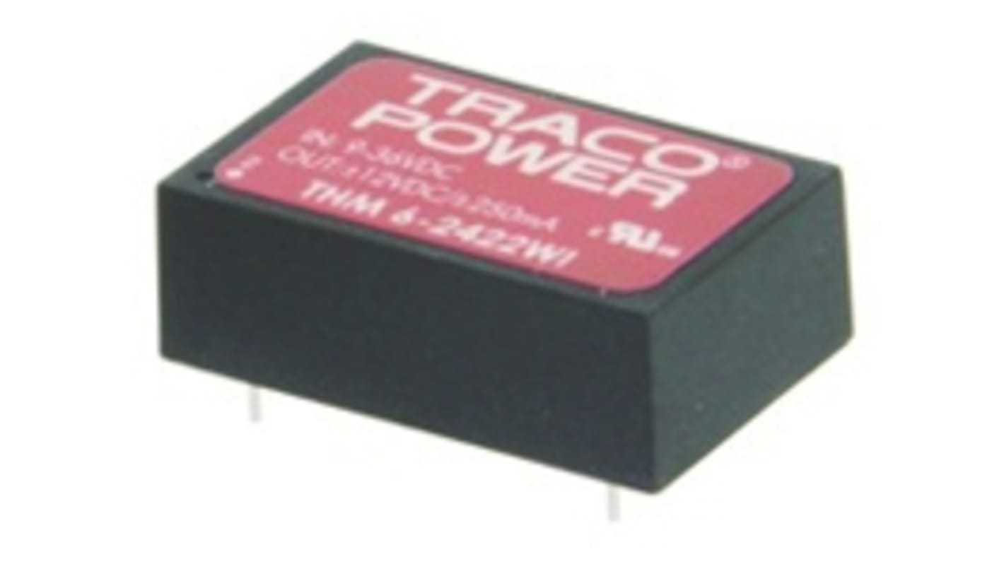 TRACOPOWER THM 6WI DC-DC Converter, 5V dc/ 1.2A Output, 4.5 → 9 V dc Input, 6W, Through Hole, +88°C Max Temp