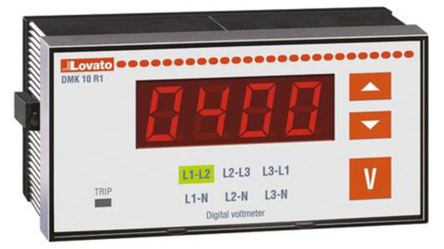 Lovato Digital Voltmeter AC, LED Display 4-Digits ±0.25 %