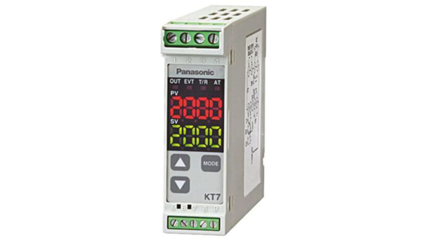 Panasonic KT7 PID Temperaturregler, 1 x Relais Ausgang, 100 → 240 V ac, 22.5 x 75mm