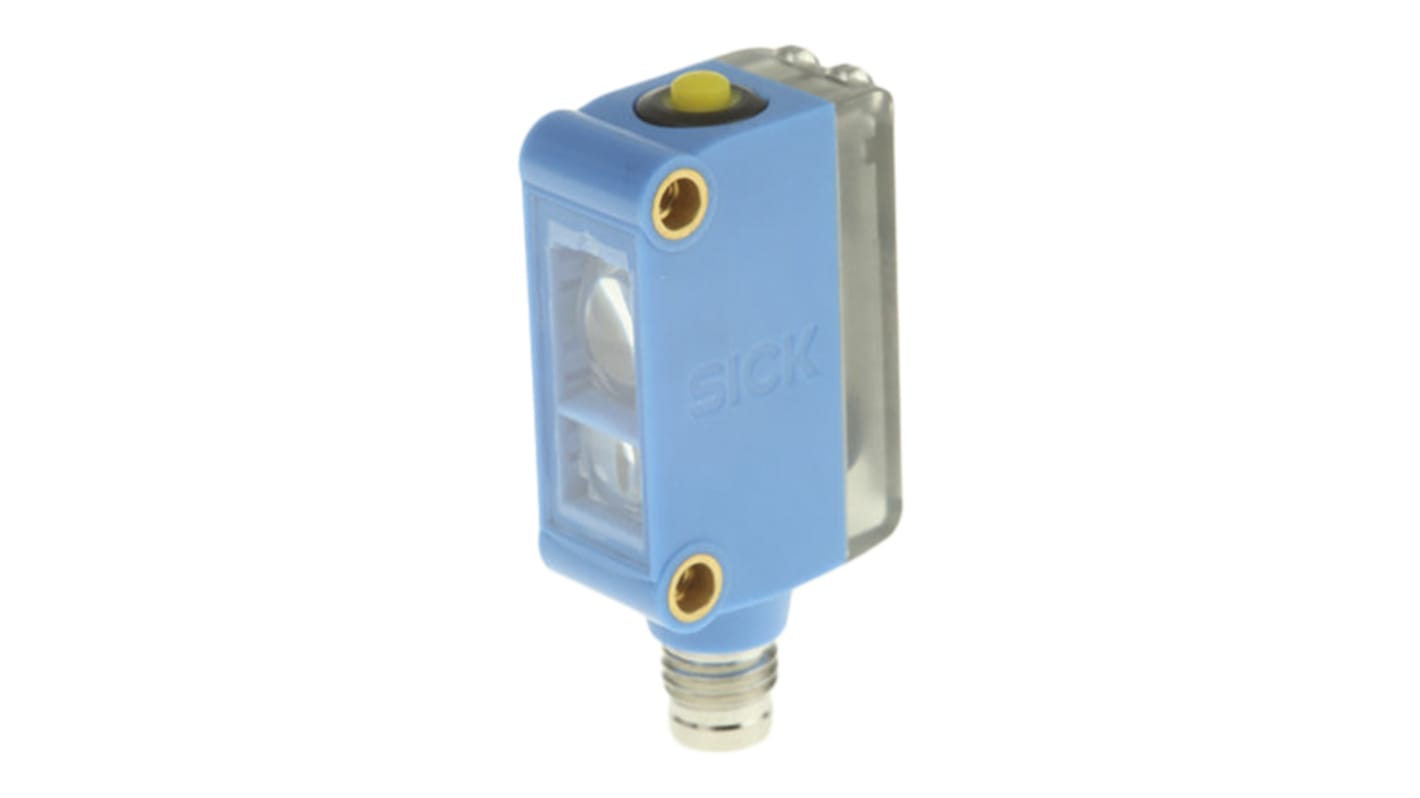 SICK 对比度传感器, 蓝色 LED，绿色 LED，红色LED光源, 可检测12.5 mm, LED状态显示, 面板安装, 4 引脚 M8 连接器连接, -10°C至+55°C, IP67, KTM系列