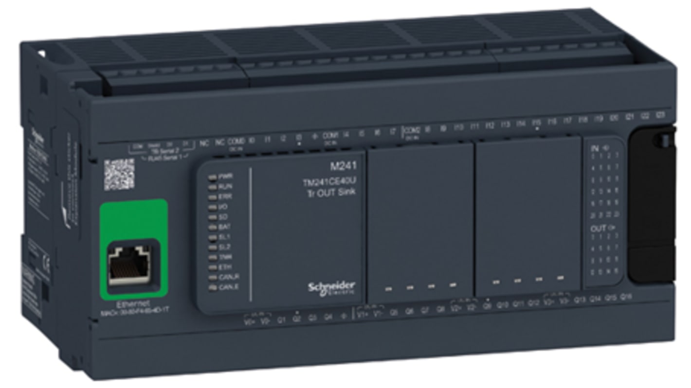 Schneider Electric Modicon M241 Series PLC CPU, Transistor Output, 24-Input