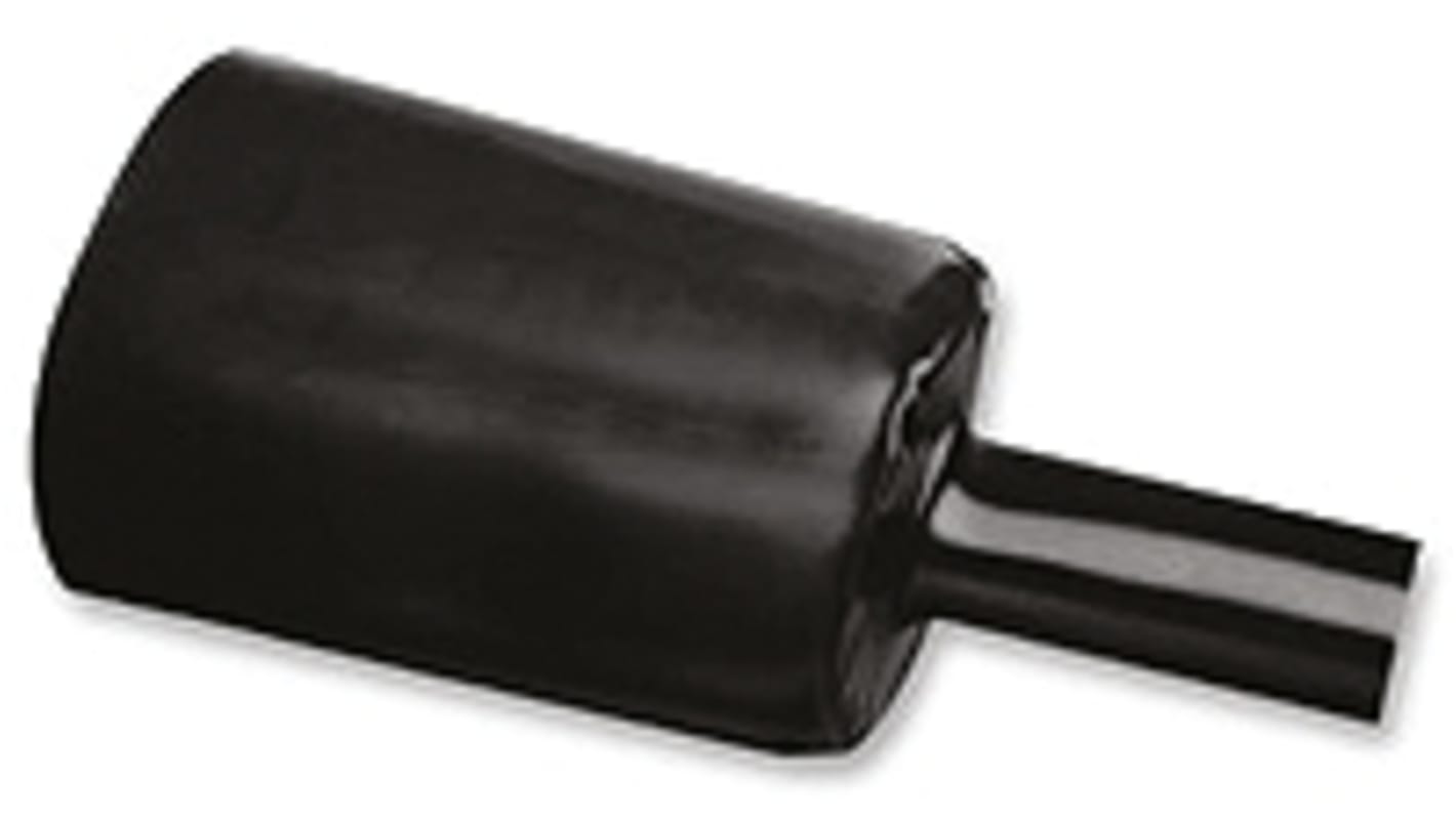 TE Connectivity Adhesive Lined Halogen Free Heat Shrink Tubing, Black 48mm Sleeve Dia. x 1.2m Length 4:1 Ratio, RHW