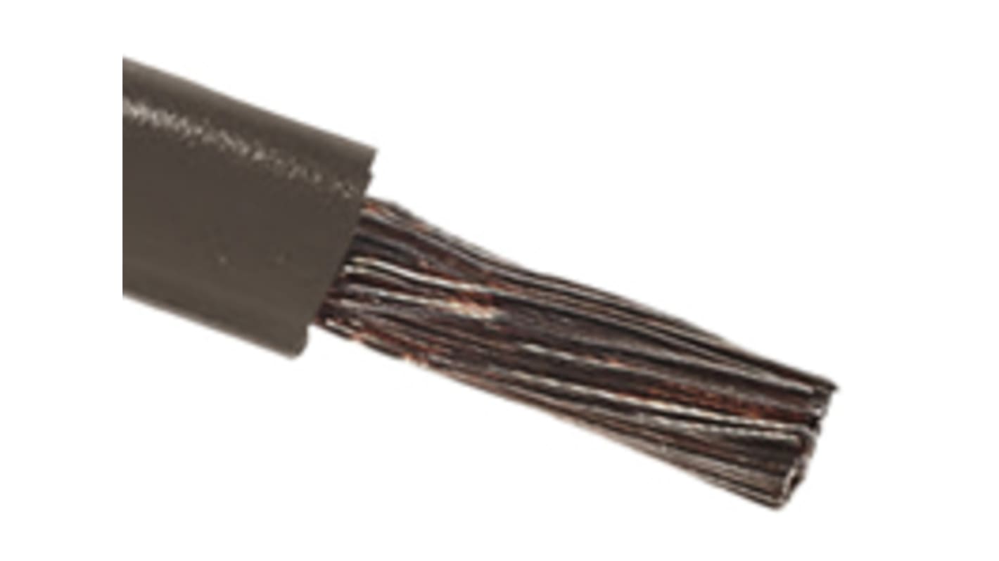 RS PRO Grey 6mm² Hook Up Wire, 10 AWG, 84/0.3mm, 100m, PVC Insulation