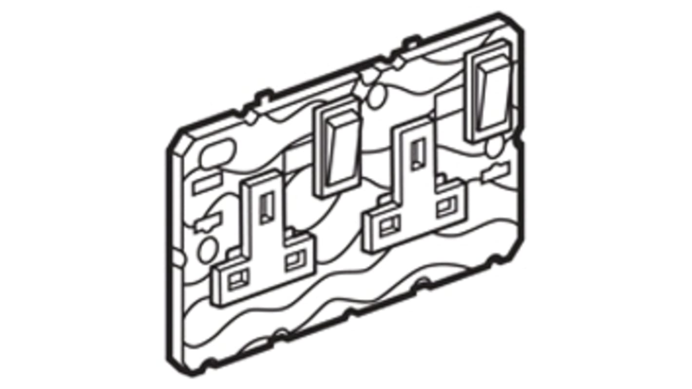 Legrand Arteor 2 Gang Plug Socket, 13A, Type G - British, Indoor Use