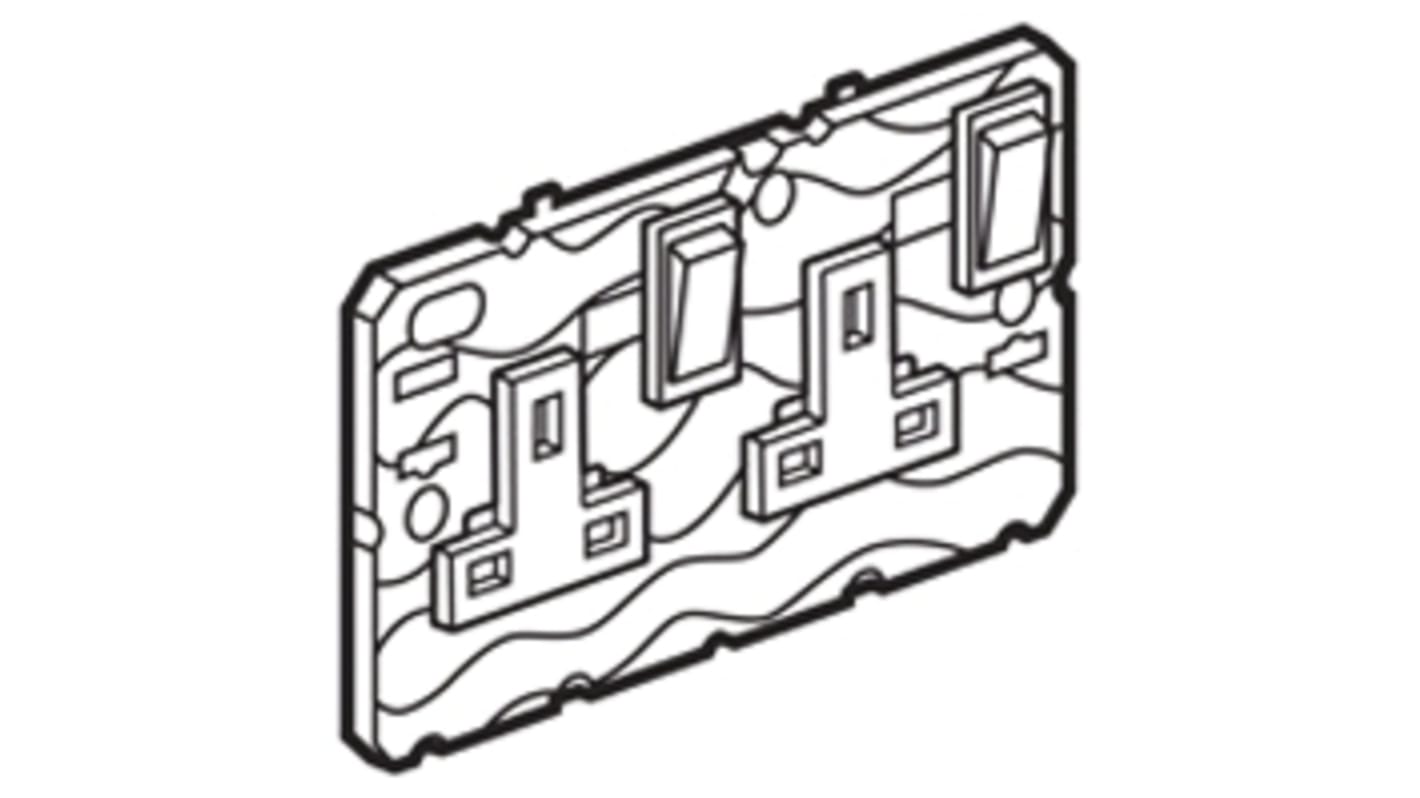 Legrand 2 Gang Plug Socket, 13A, Type G - British, Indoor Use