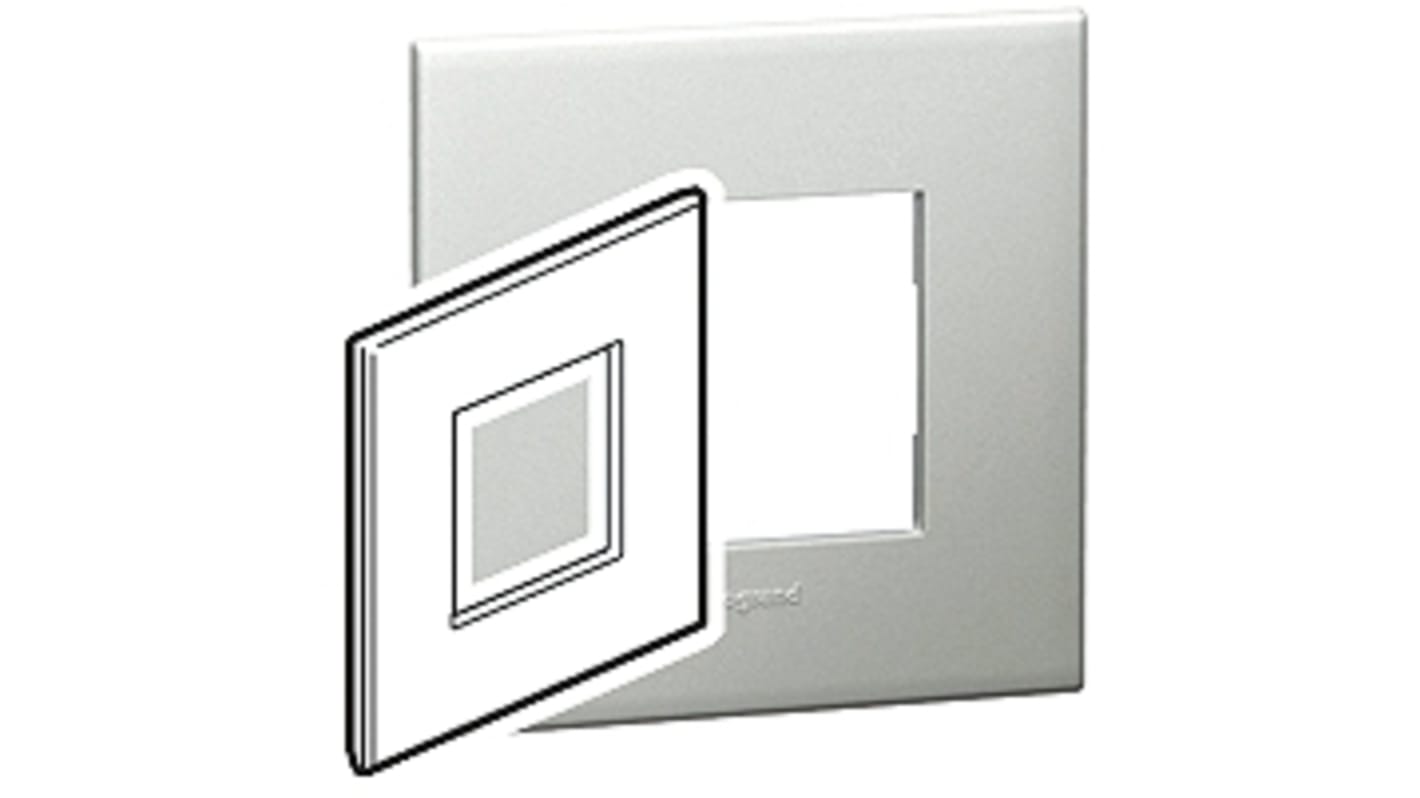 Plaque pour interrupteur Legrand, 1 poste, Argent, Polycarbonate