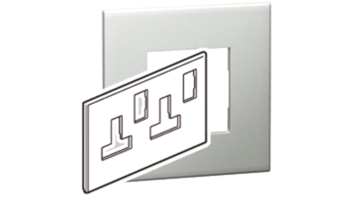 Legrand Silver 2 Gang Light Switch Cover