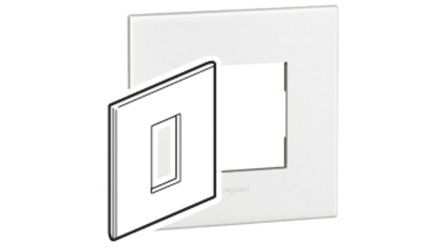 Legrand White 1 Gang Polycarbonate Franco-Belgain, German Standard Cover Plate