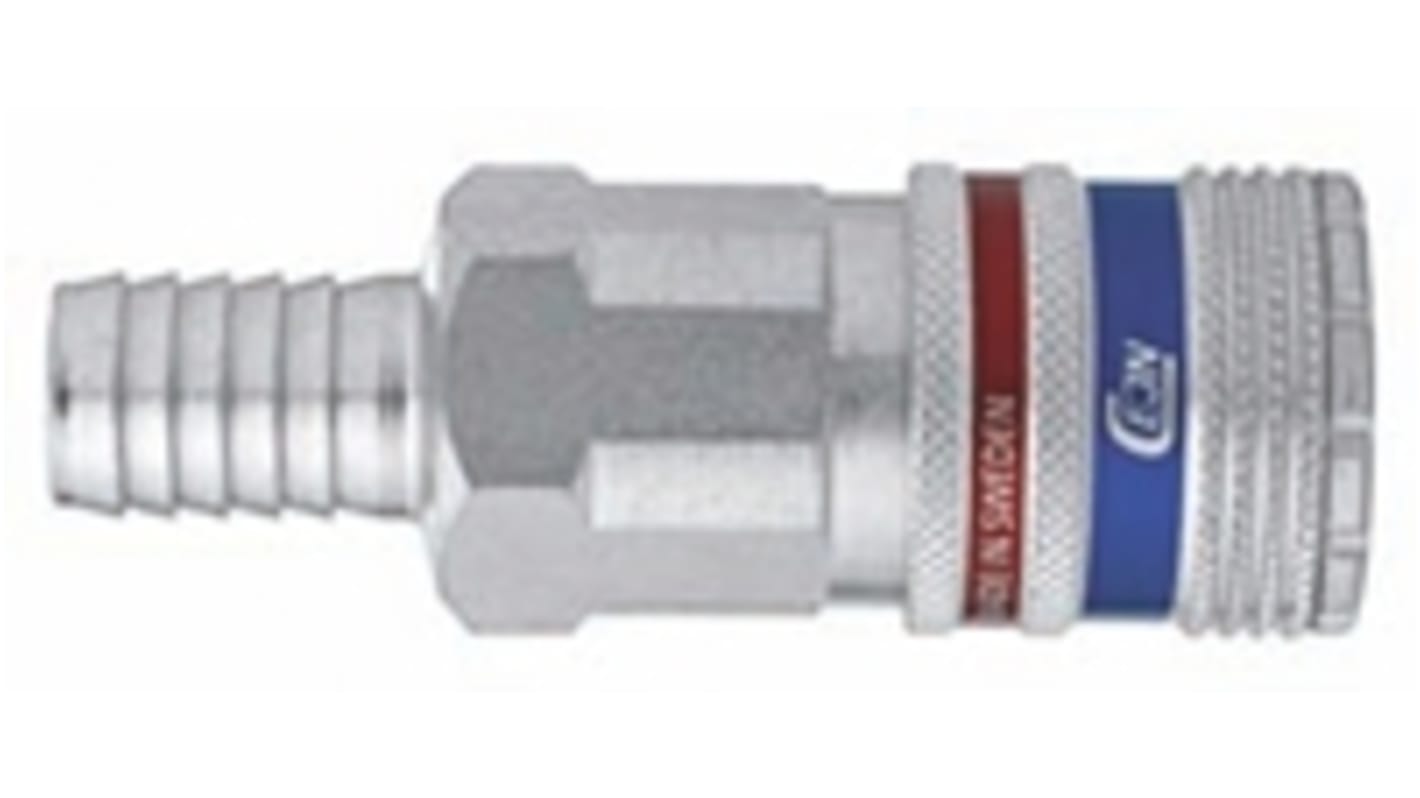 CEJN Brass, Steel Pneumatic Quick Connect Coupling, 13mm Hose Barb