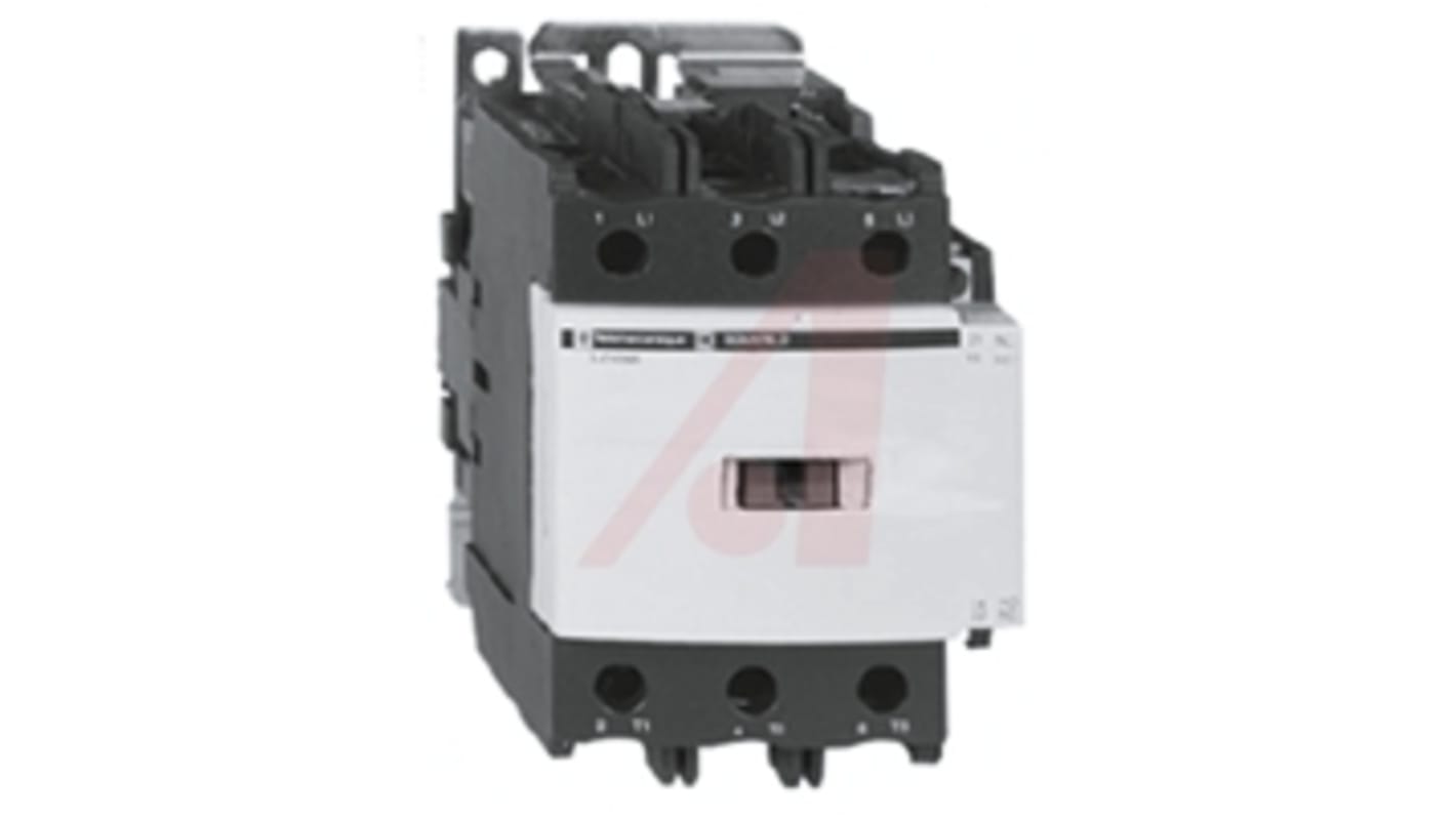 Schneider Electric TeSys D LC1D Contactor, 24 V ac Coil, 3-Pole, 80 A, 37 kW, 3NO, 600 V ac