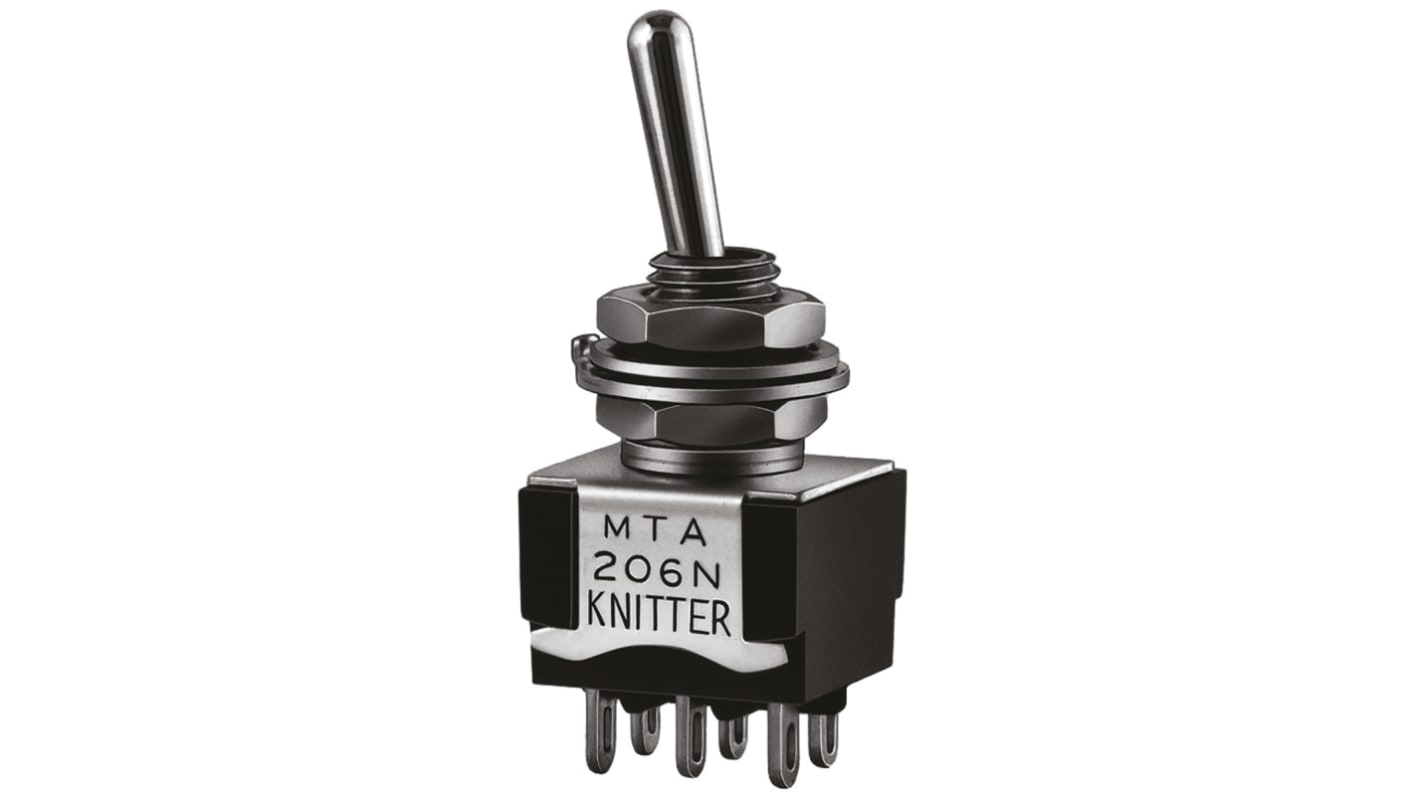 KNITTER-SWITCH Tafelmontage Kippschalter 2-polig Ein-(Ein) 4 A @ 30 V dc, Lötanschluss