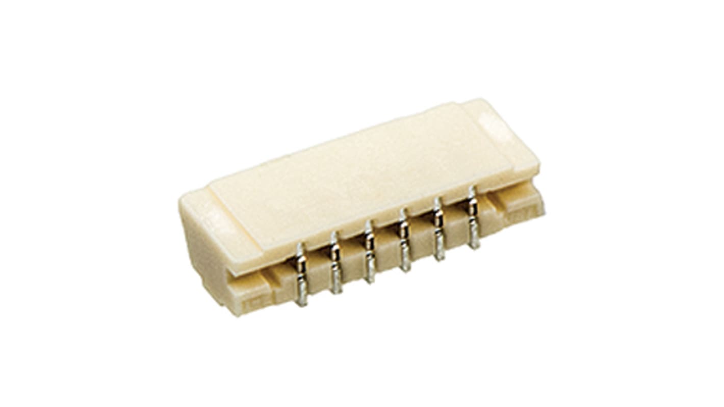 File di contatti PCB JST, 6 vie, 1 fila, passo 0.6mm