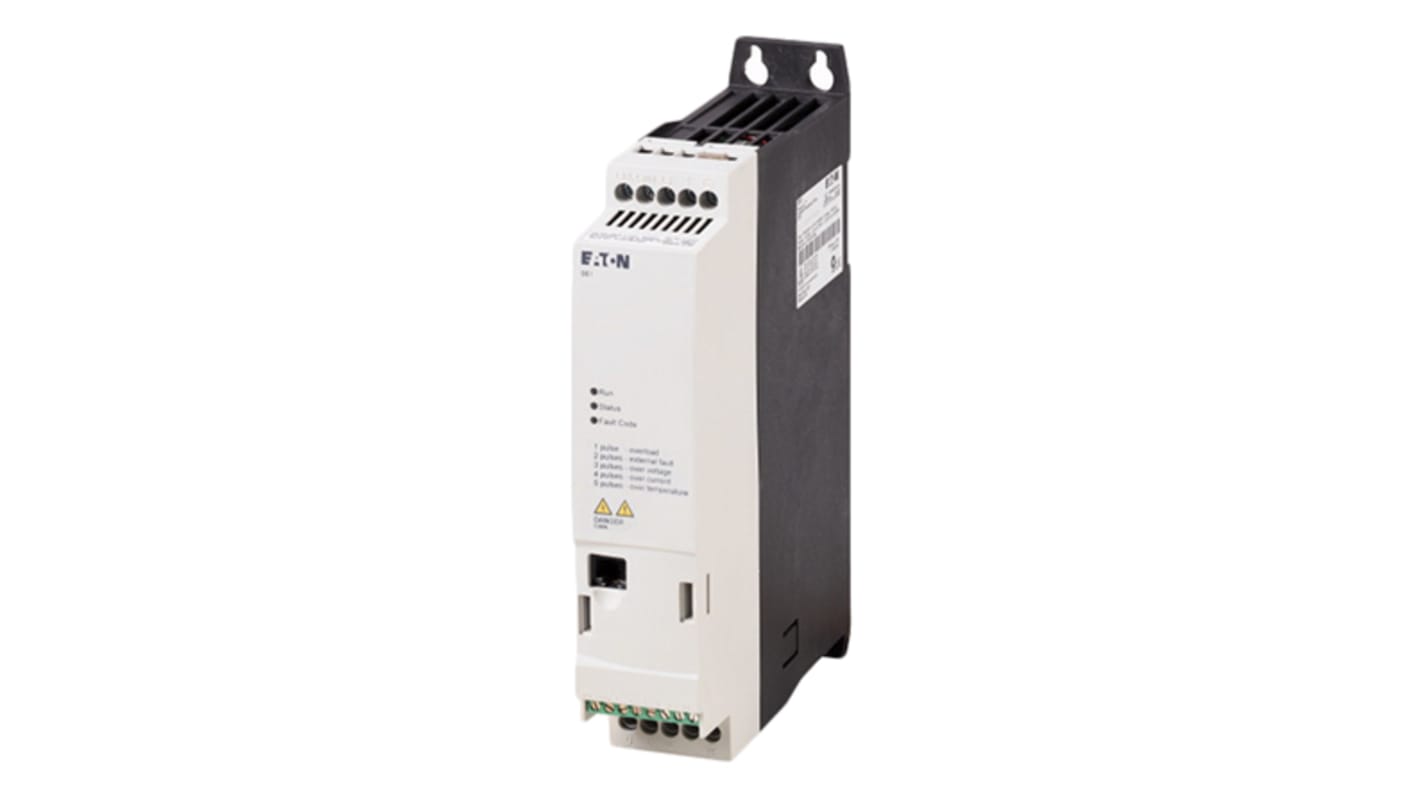 Arrancador de velocidad variable Eaton serie Eaton Moeller, 0,37 kW, 230 V ac, 1 fase, 2,3 A, 300Hz, IP20, ModBus RTU