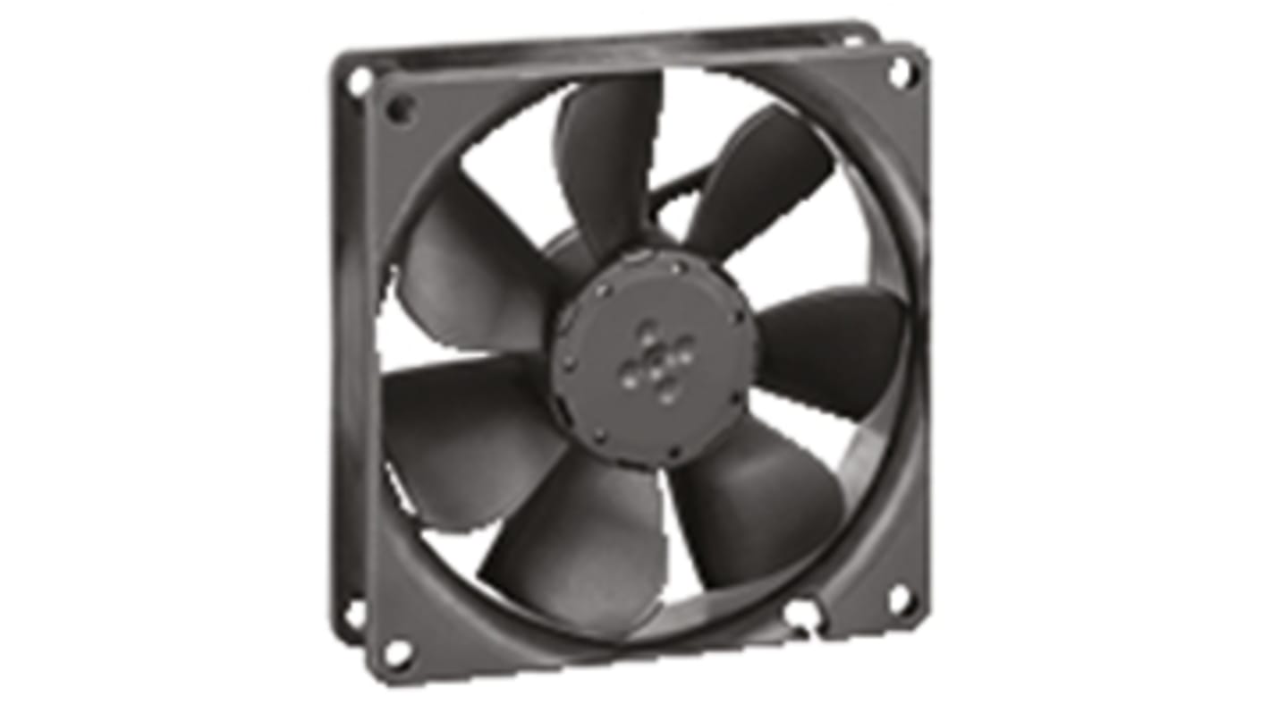ebm-papst 3412N Series Axial Fan, 12 V dc, DC Operation, 72m³/h, 1.1W, 92 x 92 x 25mm