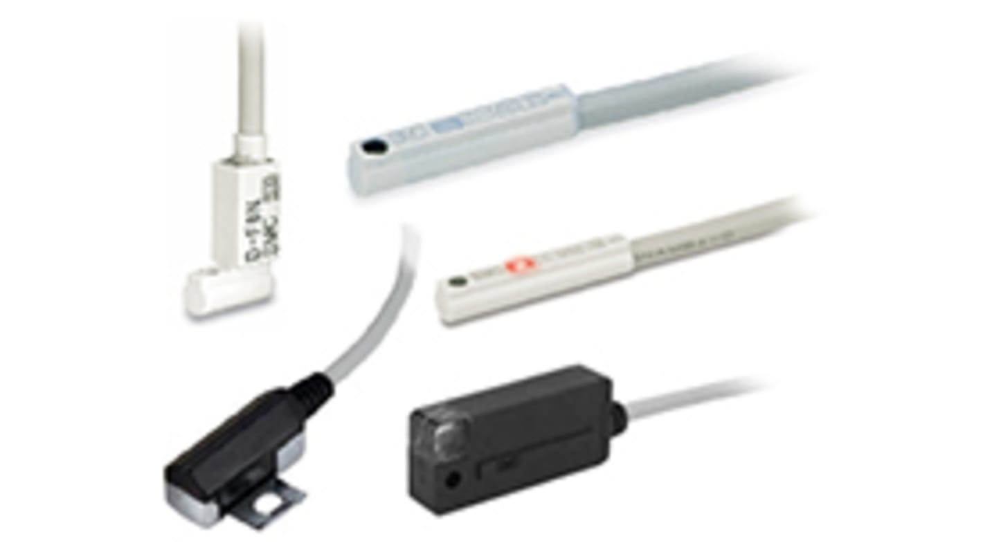 SMC PNP Solid State Pneumatic Cylinder & Actuator Switch, D-F7 Series, 4.5 → 28V dc, with LED indicator