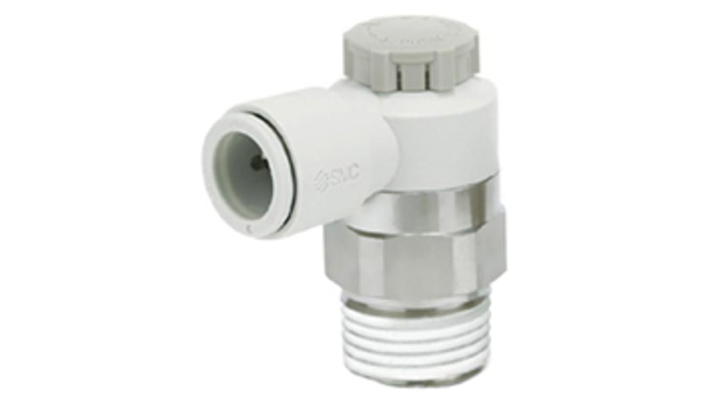 SMC AS Series Threaded Speed Controller, UNF 10-32 Male Inlet Port x 4mm Tube Outlet Port