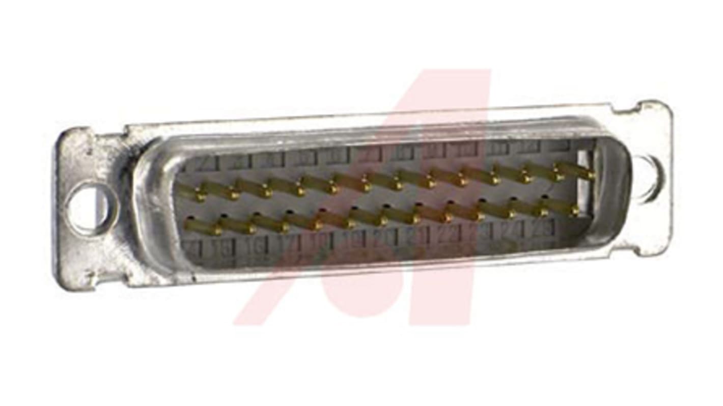 3M 8200 25 Way Right Angle Cable Mount D-sub Connector Plug, 1.27mm Pitch