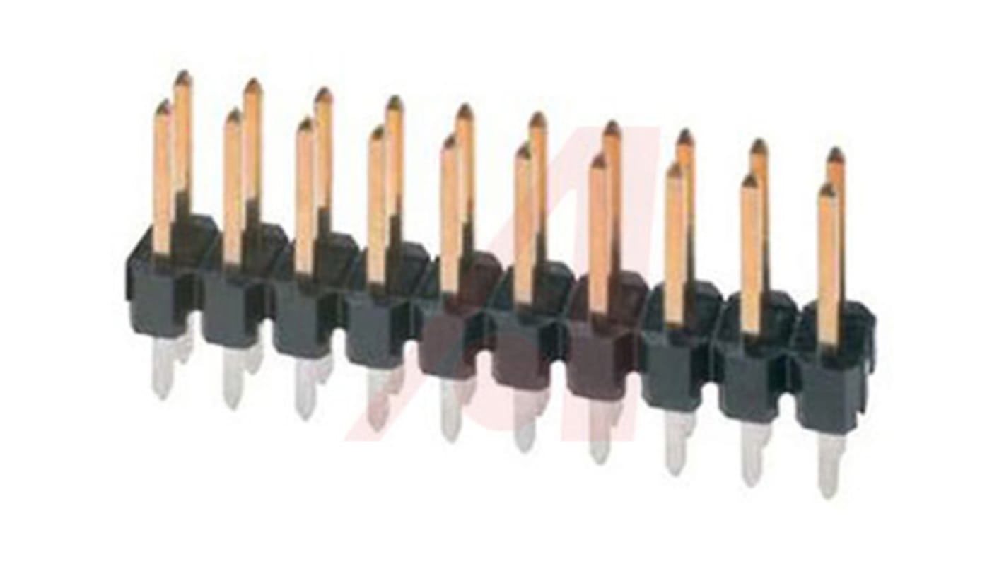 3M 961 Series Straight Through Hole Pin Header, 10 Contact(s), 2.54mm Pitch, 2 Row(s), Unshrouded