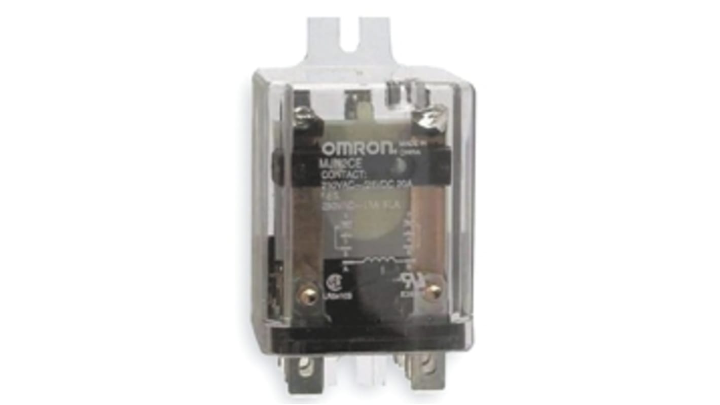 Omron Flange Mount Non-Latching Relay, 24V dc Coil, 20A Switching Current, DPDT
