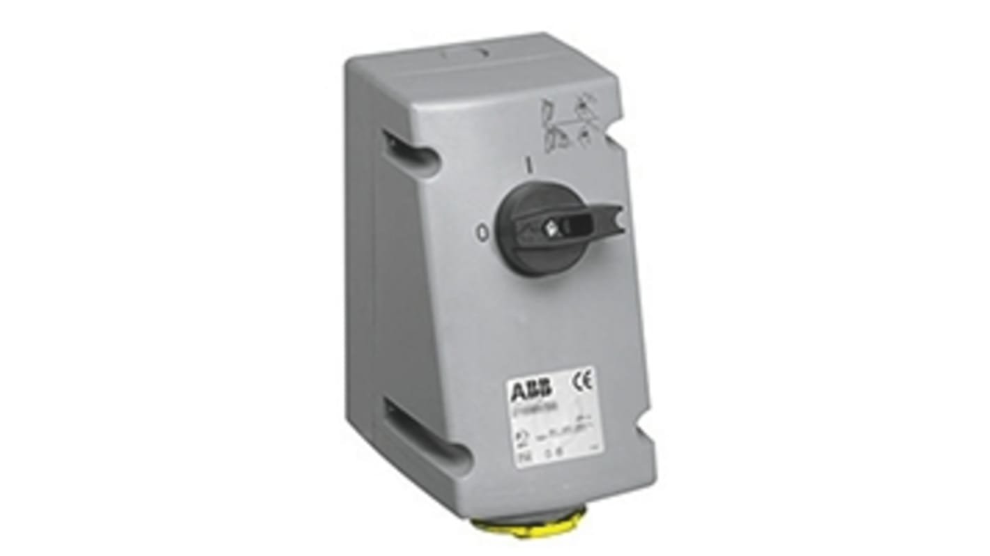 ABB Vertical Switchable IP44 Industrial Interlock Socket 2P+E, 32A, 100 → 130 V