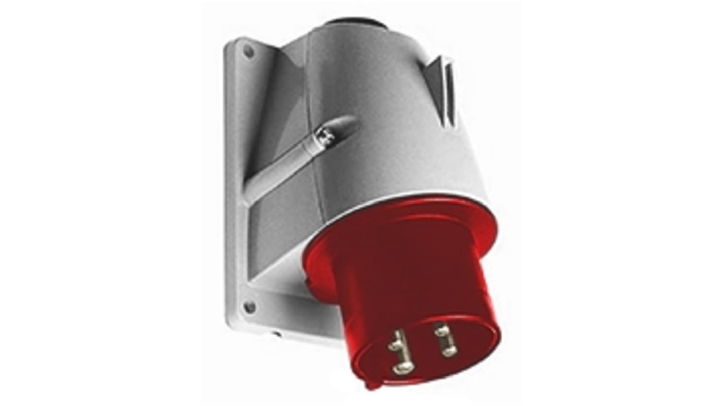 Amphenol Industrial, CMA IP44 Yellow Panel Mount 2P + E Right Angle Industrial Power Plug, Rated At 16A, 110 V
