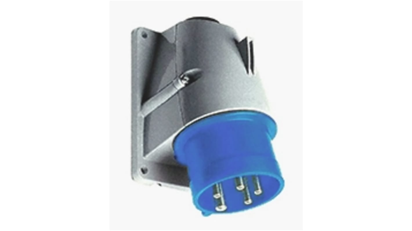 Amphenol Industrial, Easy & Safe IP44 Blue Panel Mount 2P + E Right Angle Industrial Power Plug, Rated At 32A, 230 V