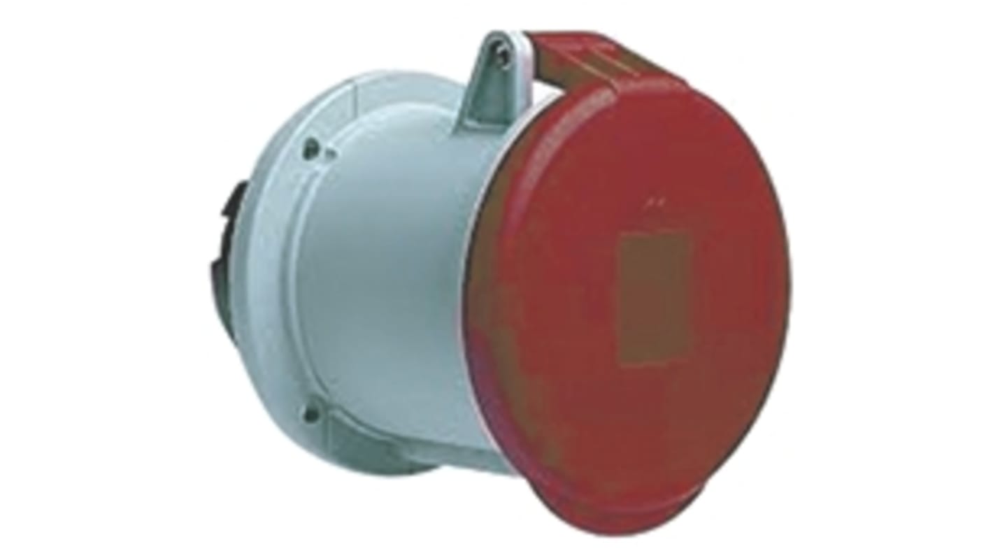 Conector de potencia industrial Hembra, Formato 3P + N + E, Orientación Recto, Easy & Safe, Rojo, 415 V, 63A, IP44