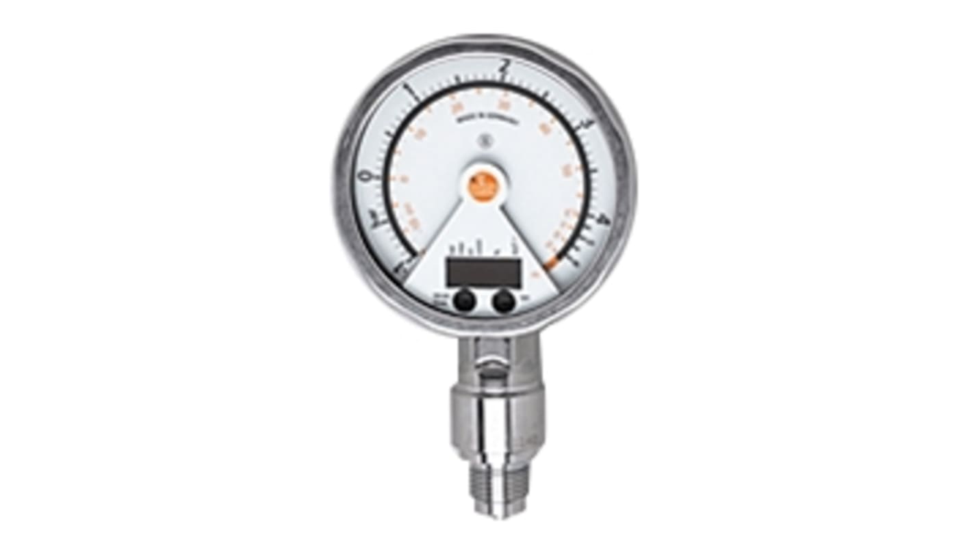 ifm electronic Pressure Sensor, -1bar Min, 4bar Max, Analogue + PNP-NO/NC Programmable Output, Relative Reading